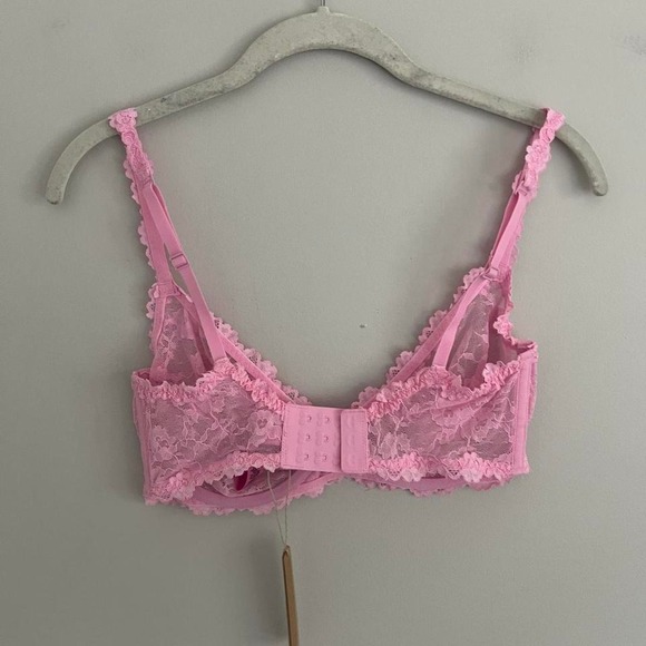 PINK SKIMS STRETCH LACE UNLINED SCOOP BRA - Picture 6 of 7